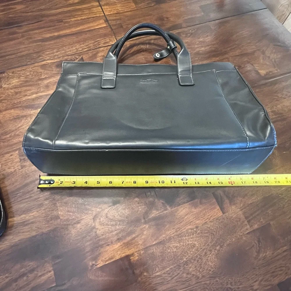 CompuCase Black Leather Briefcase Laptop Bag 15